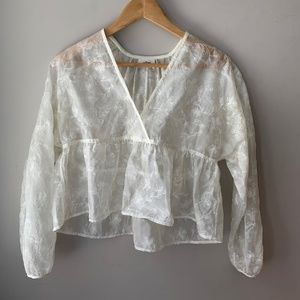 Aritzia Wilfred Peplum Blouse